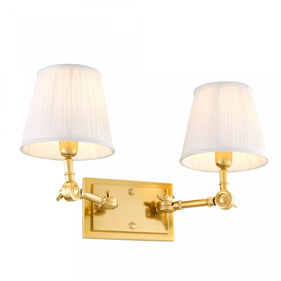 Wentworth Double Wall Lamp Gold/White 25cm