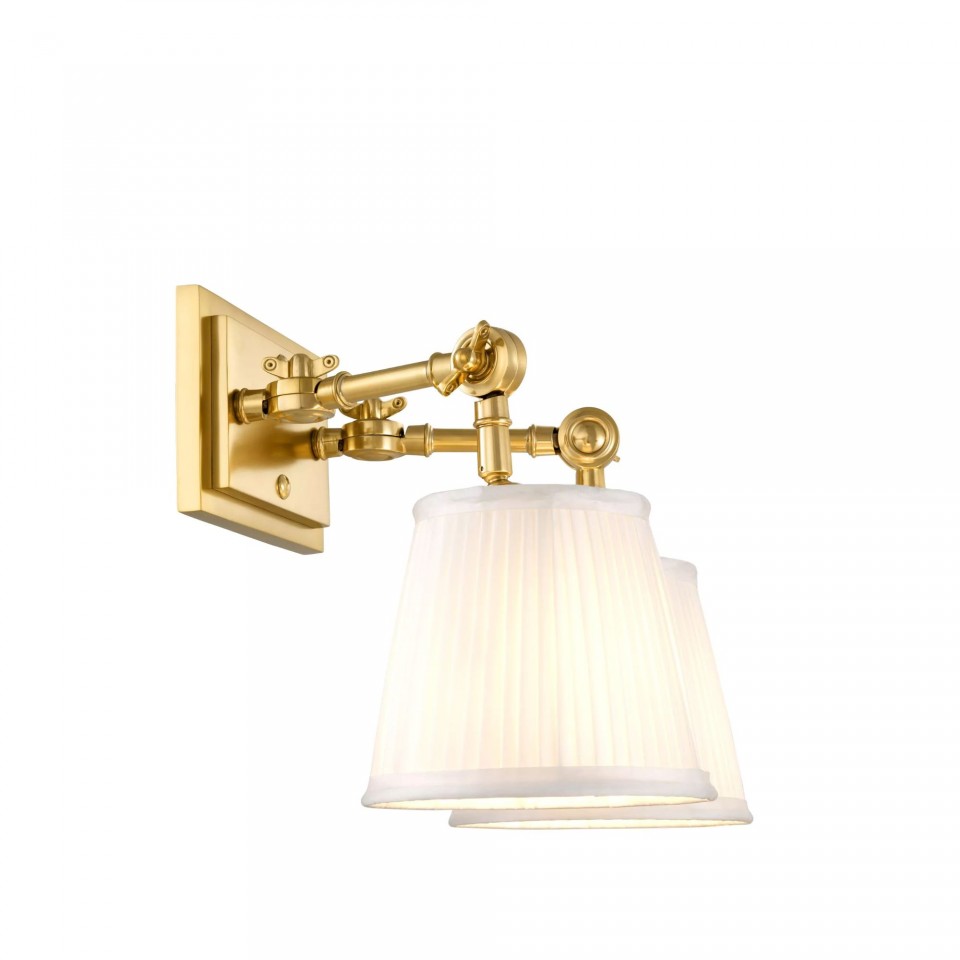 Wentworth Double Wall Lamp Gold/White 25cm