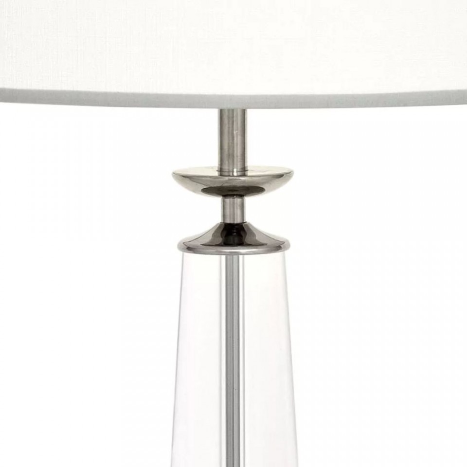 Chaumon bordslampa glas/nickel/benvit 80cm