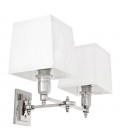 Lexington Double Wall Lamp Nickel/White 27cm