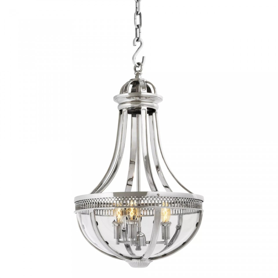 Capitol Hill S Chandelier Nickel/Glass 42cm