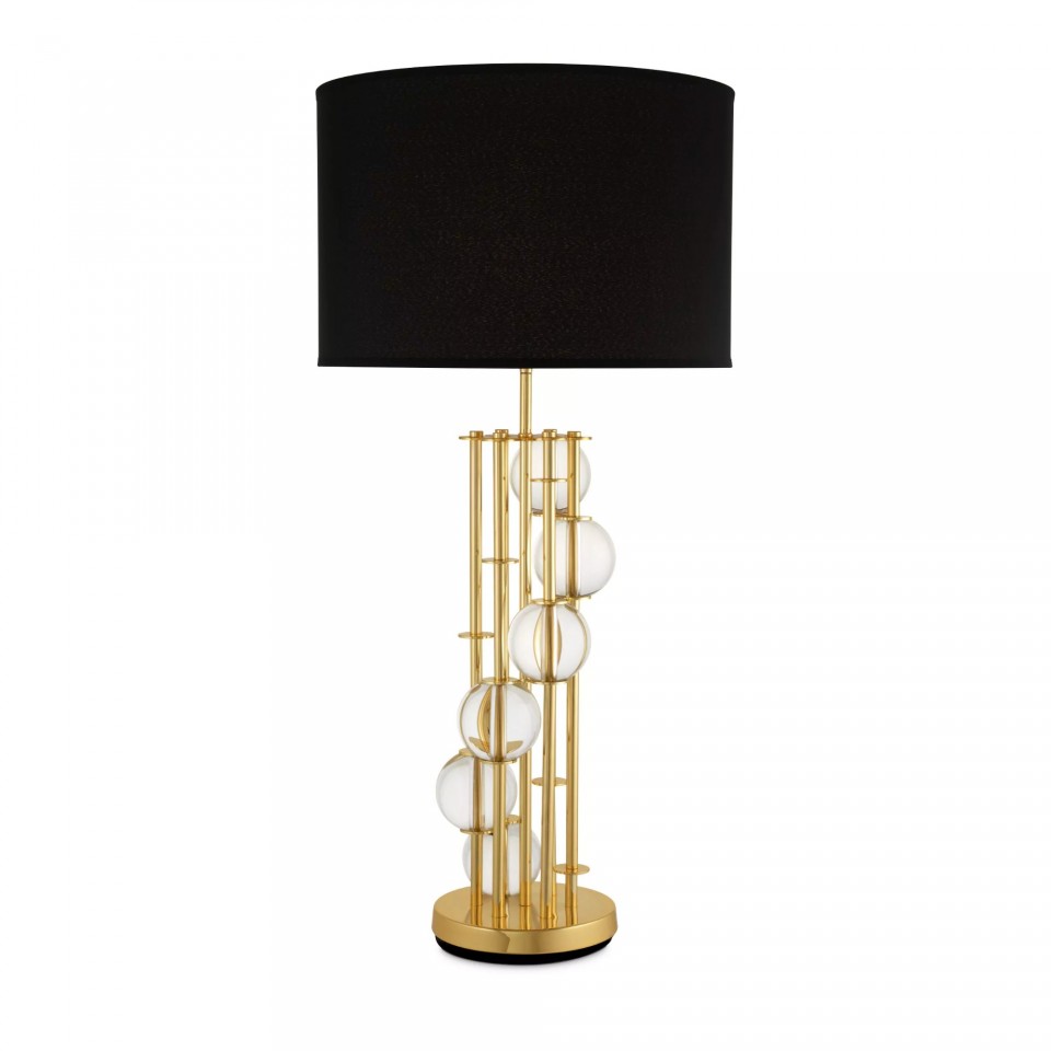 Lorenzo bordslampa guld/kristallglas/svart 85cm