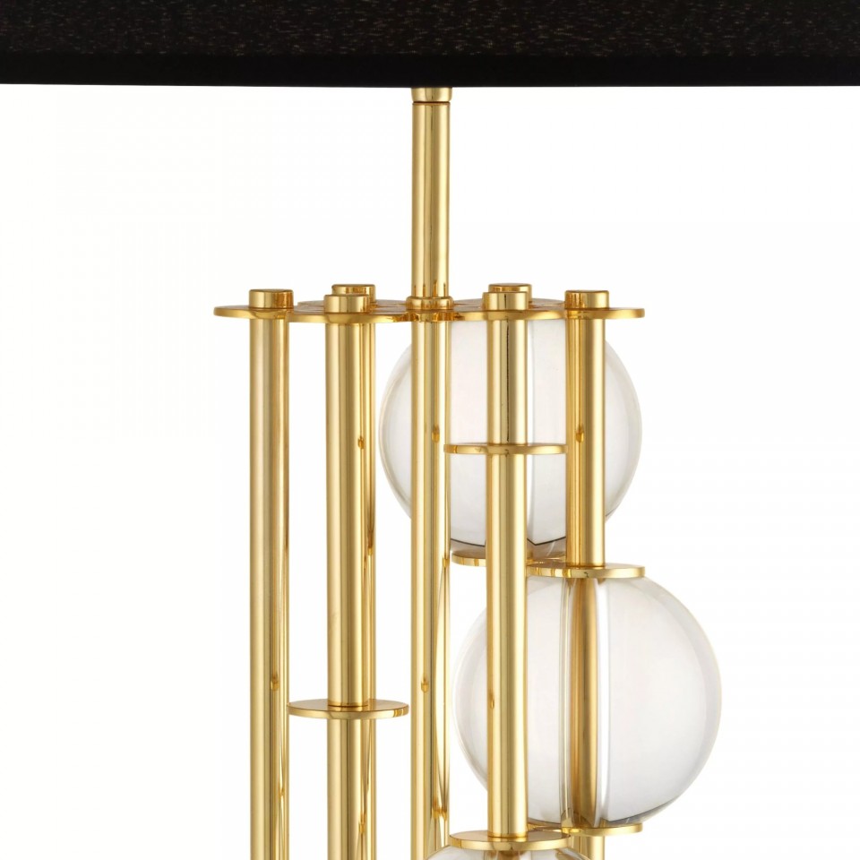 Lorenzo bordslampa guld/kristallglas/svart 85cm