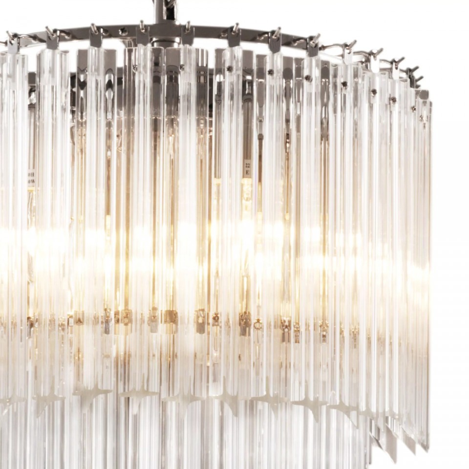 Alpina S Chandelier Nickel/Glass 39cm