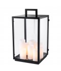 Debonair Table Lamp Black/Clear/White 65cm