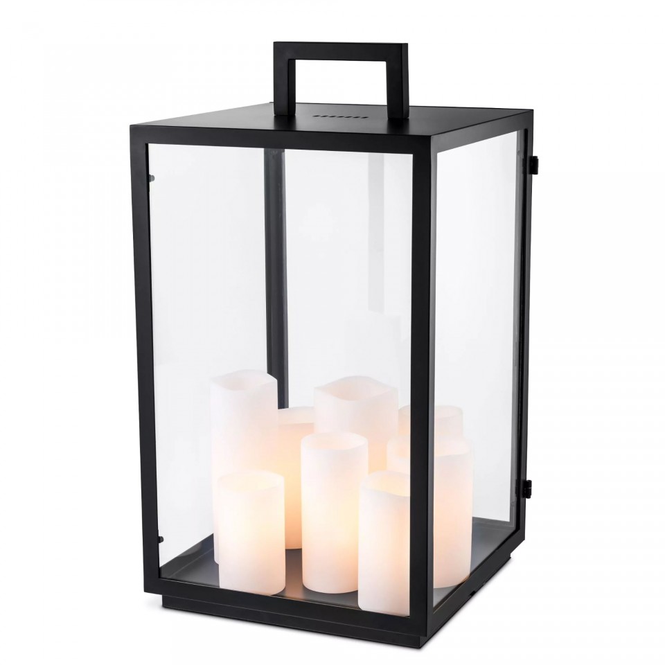 Debonair Table Lamp Black/Clear/White 65cm