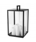 Debonair Table Lamp Black/Clear/White 65cm