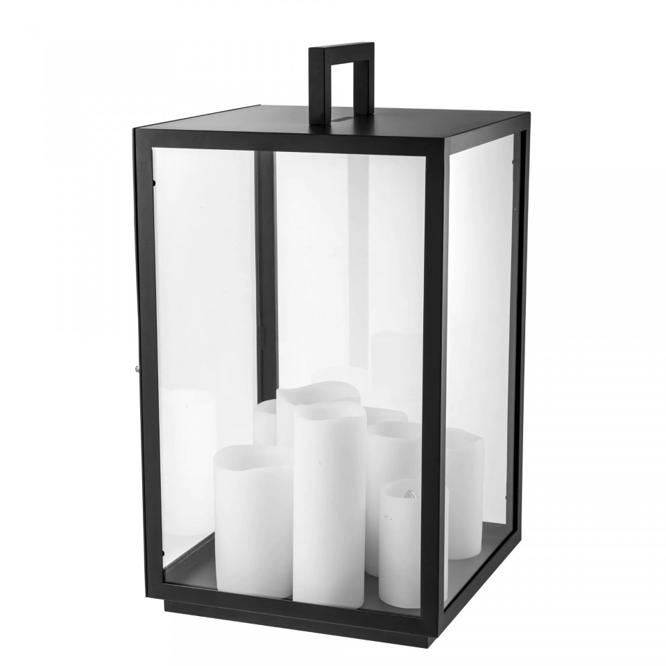 Debonair Table Lamp Black/Clear/White 65cm