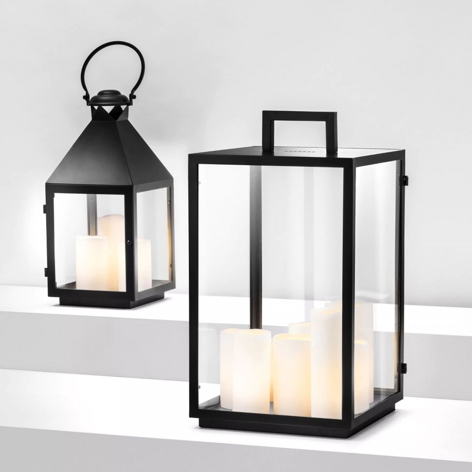 Debonair Table Lamp Black/Clear/White 65cm