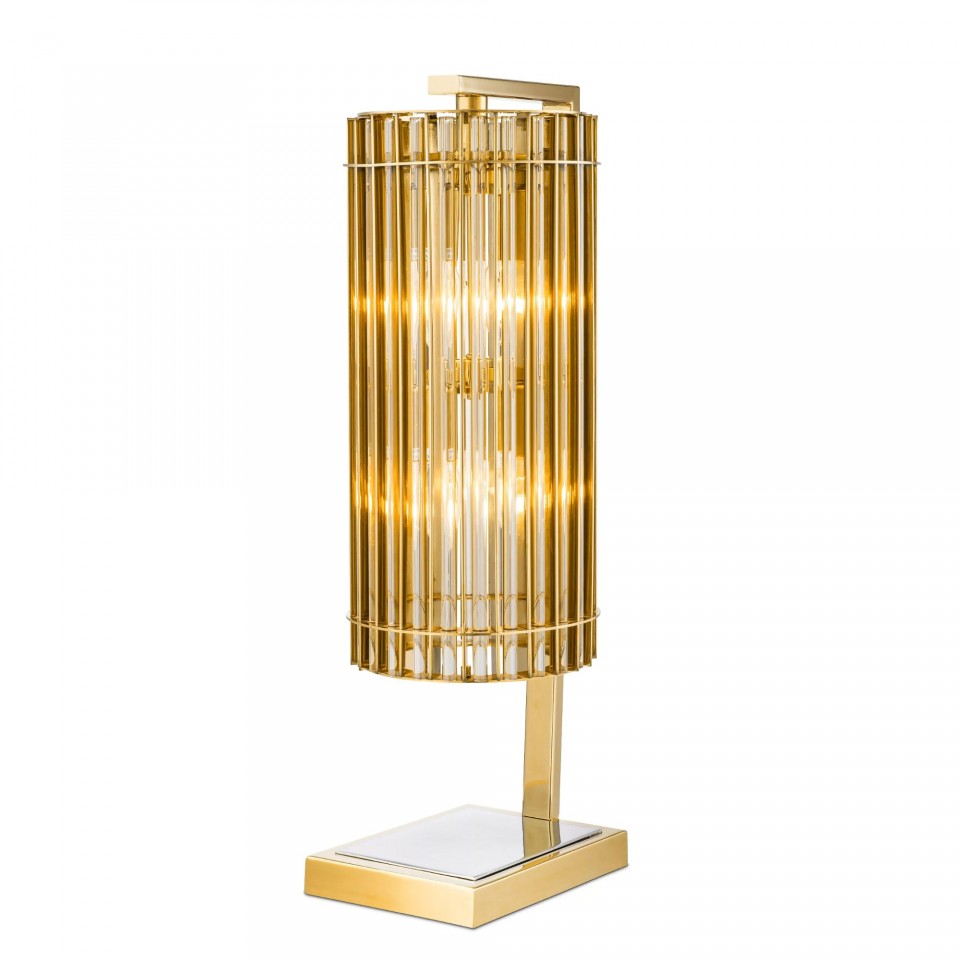 Pimlico Table Lamp Gold/Champagne Glass 66cm