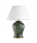 Cyprus Table Lamp Green/Brass/Off-white 85cm