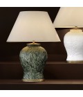 Cyprus Table Lamp Green/Brass/Off-white 85cm