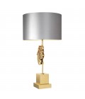 Divini Table Lamp Gold/Wood/Silver Grey 74.5cm