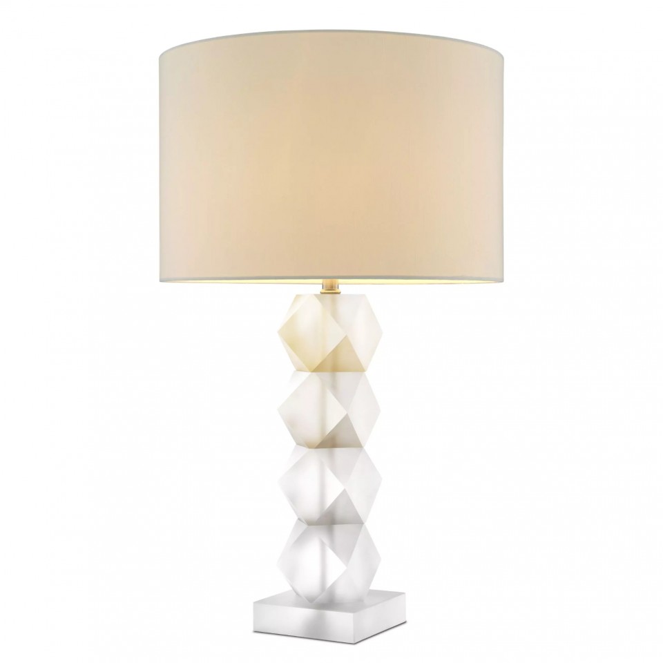 Whealon Table Lamp Glass/White 84cm