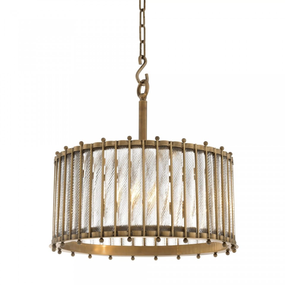 Tiziano Single Chandelier Brass/Glass 52.5cm