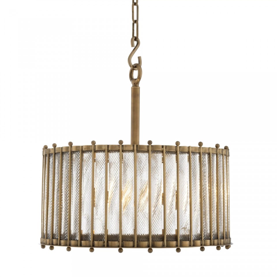 Tiziano Single Chandelier Brass/Glass 52.5cm