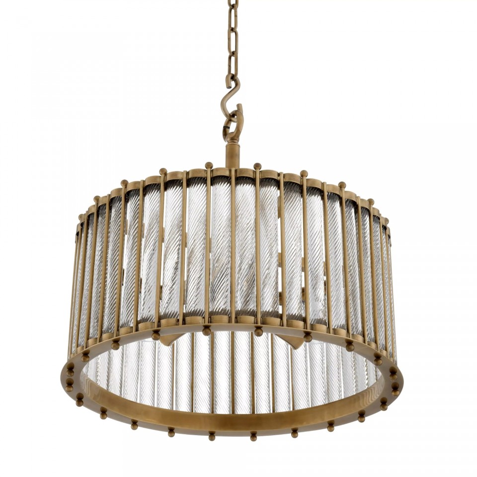 Tiziano Single Chandelier Brass/Glass 52.5cm