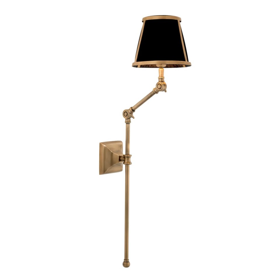 Brunswick vägglampa mässing/svart/creme 77 cm