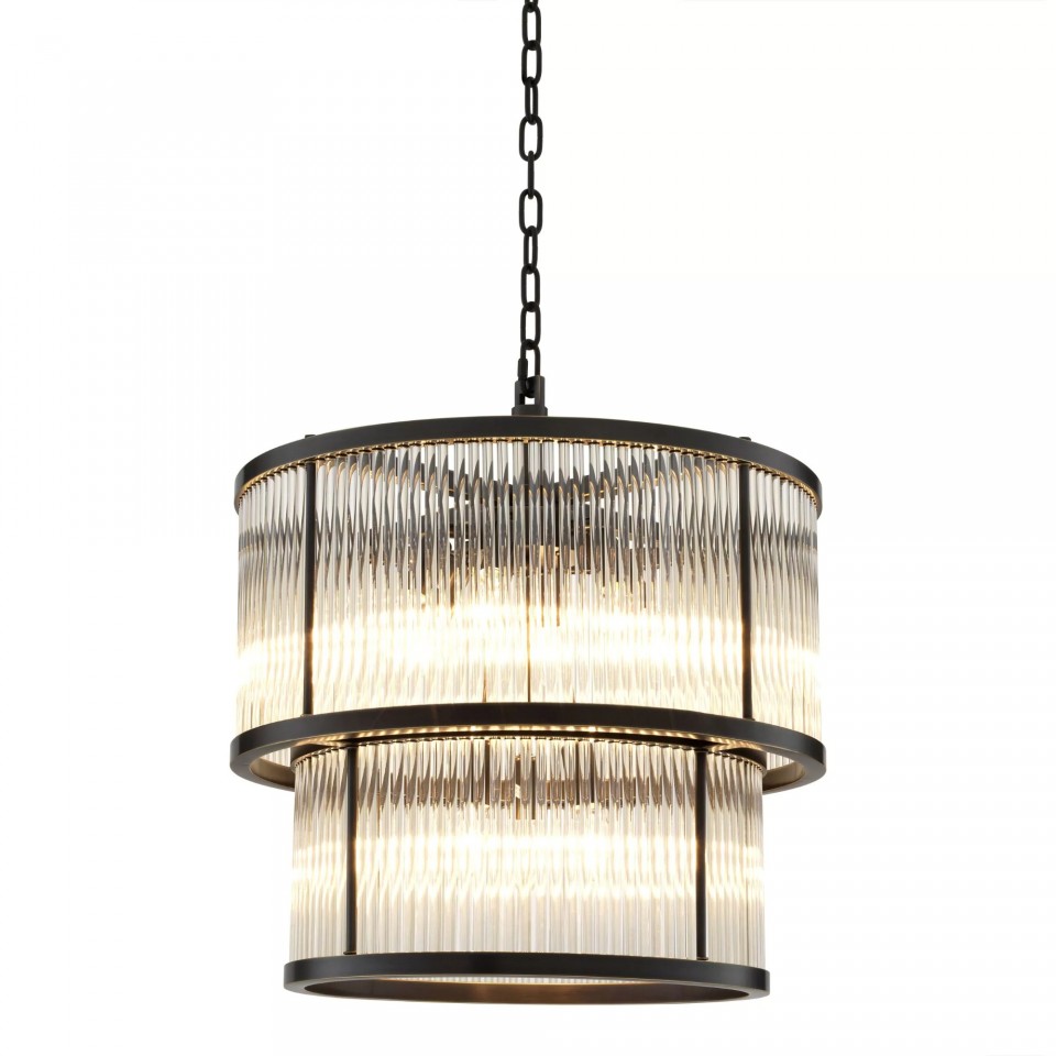 Pasadena Chandelier Bronze/Glass 55cm