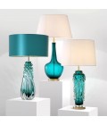 Torian Table Lamp Turquoise/White 86cm