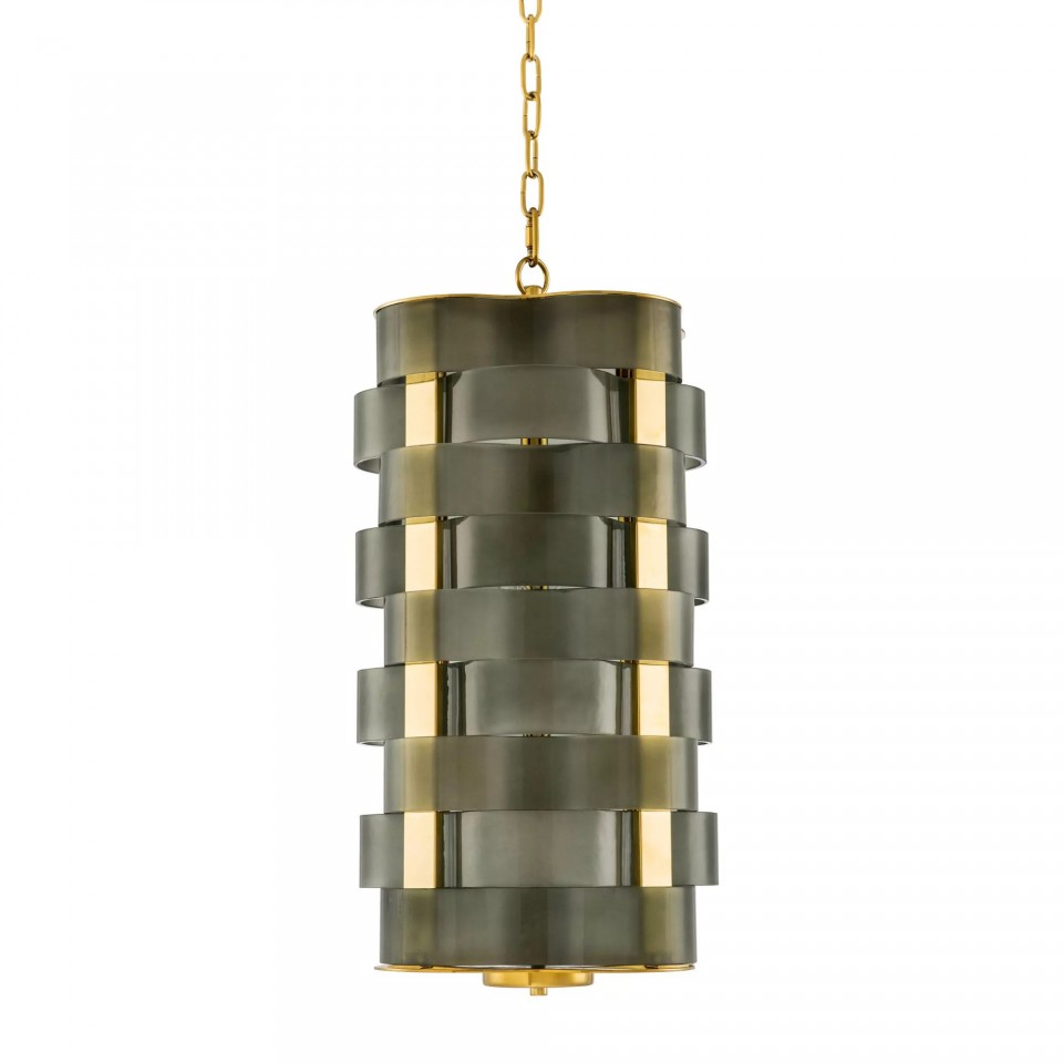 Martinique Chandelier Gold/Green 33cm