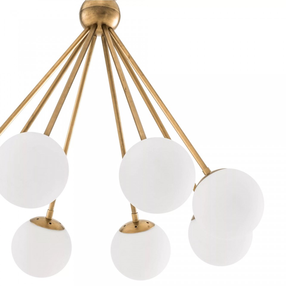 Luxor Chandelier Brass/White 85cm