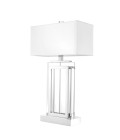 Arlington Table Lamp Nickel/Glass/White 67.5cm