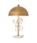 Floral Table Lamp Brass/Glass/White 57cm