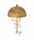 Floral Table Lamp Brass/Glass/White 57cm