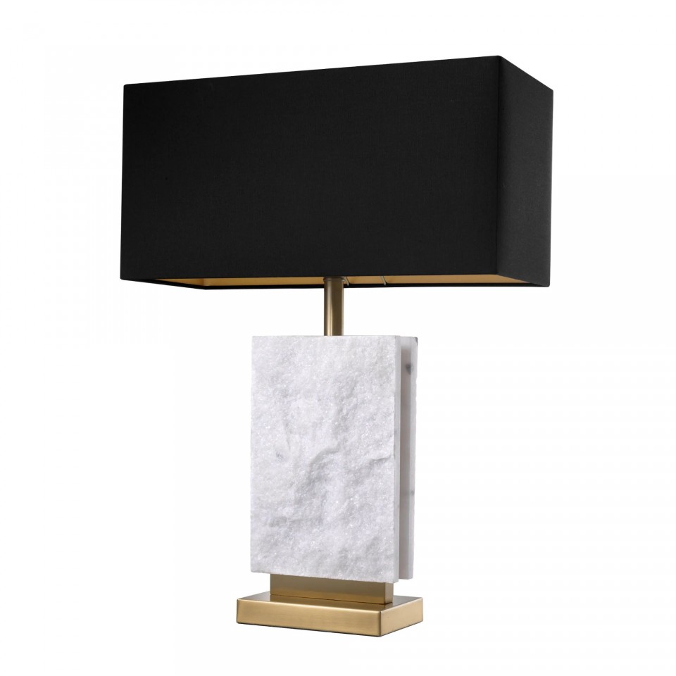 Charleston Table Lamp Brass/White/Black 68cm