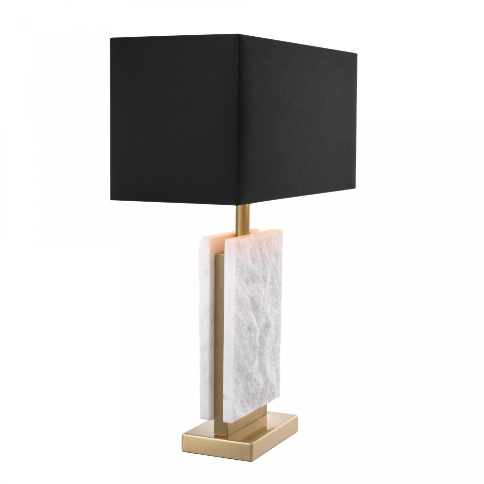 Charleston Table Lamp Brass/White/Black 68cm