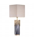 Miller Table Lamp Grey/Brass/Linen 78cm