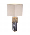 Miller Table Lamp Grey/Brass/Linen 78cm