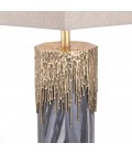 Miller Table Lamp Grey/Brass/Linen 78cm