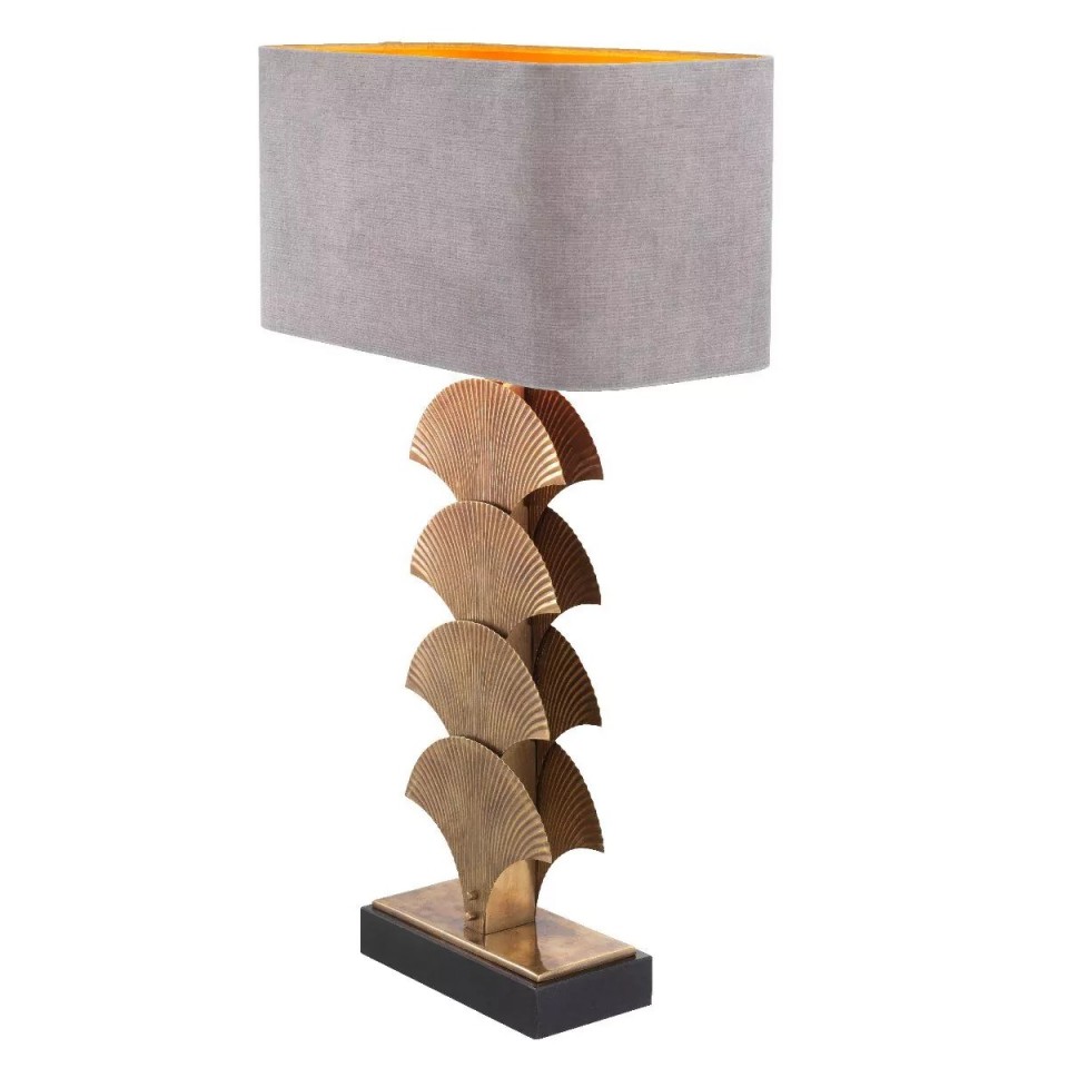 Iris Table Lamp Brass/Granite/Light Grey 77.5cm