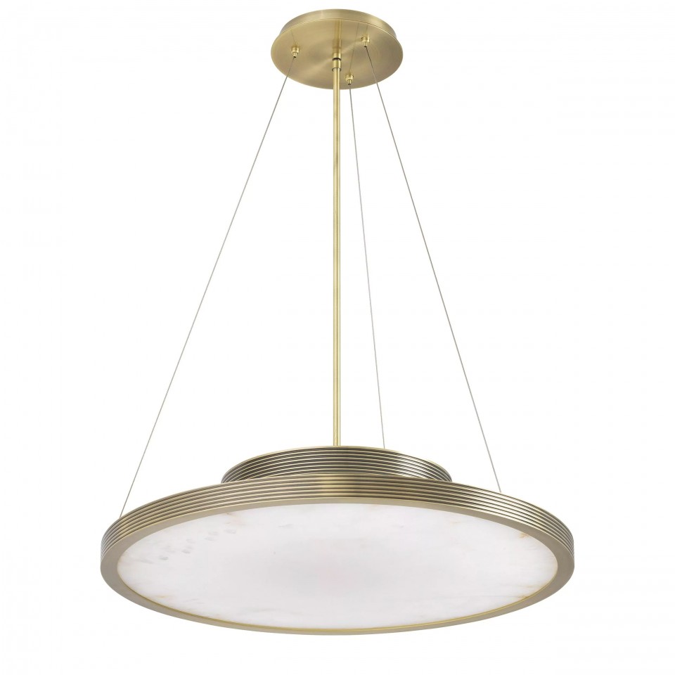 Pullman Chandelier Brass/White 70cm