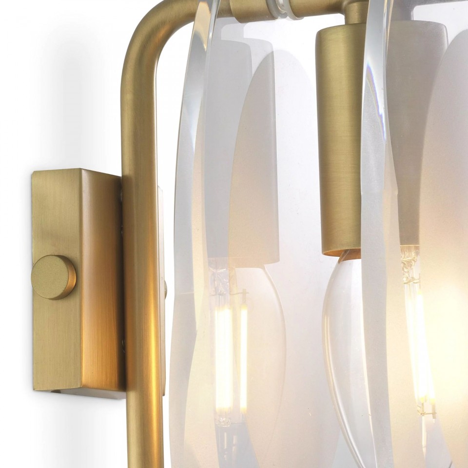 Sublime Wall Lamp Brass/Glass 22cm