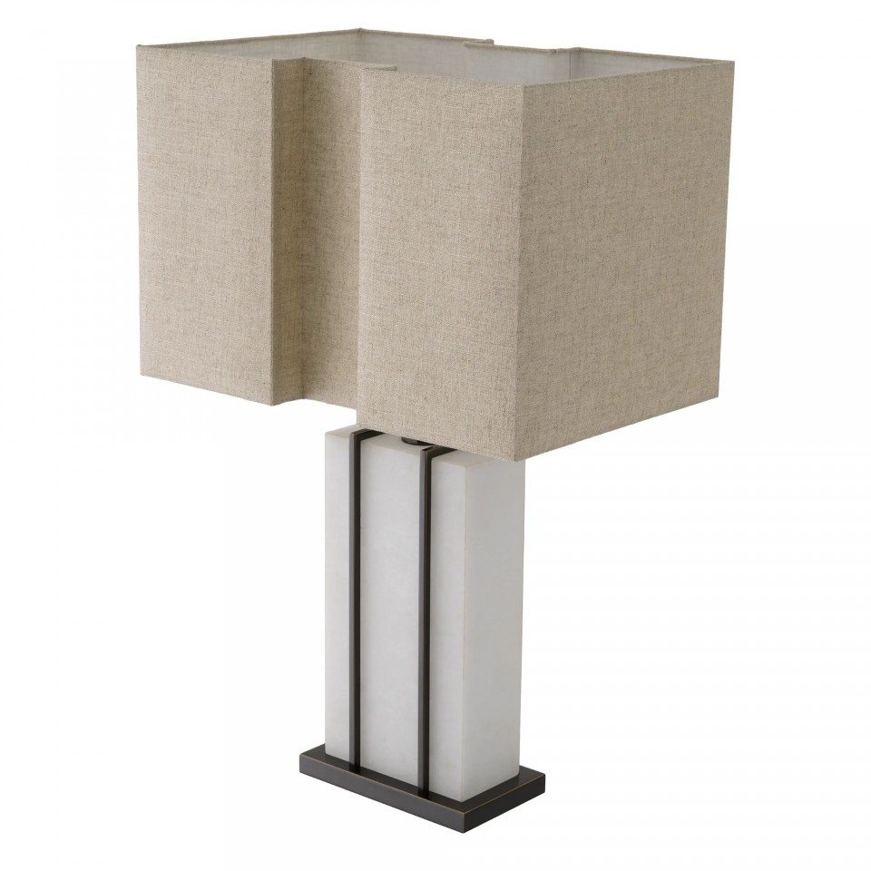 Graham Table Lamp Bronze/White/Linen 81cm