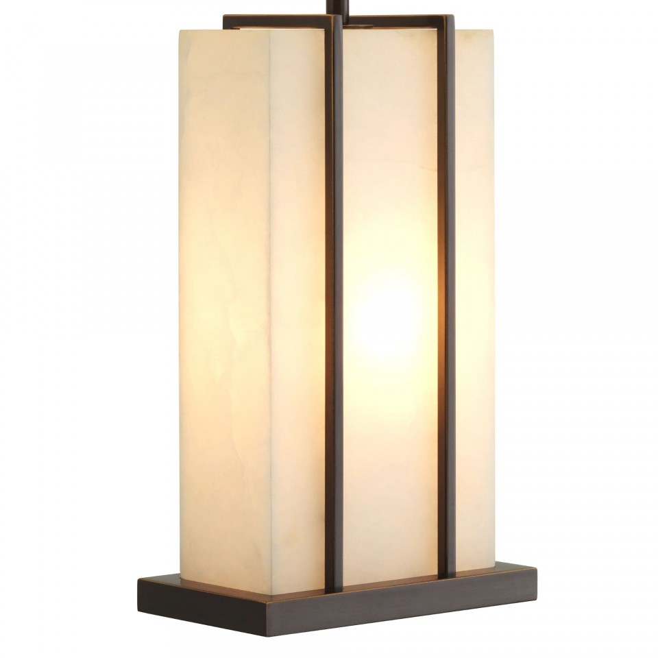 Graham Table Lamp Bronze/White/Linen 81cm