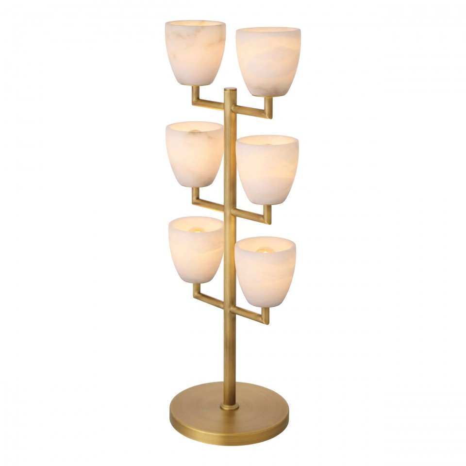 Valerius Table Lamp Brass/White 81cm