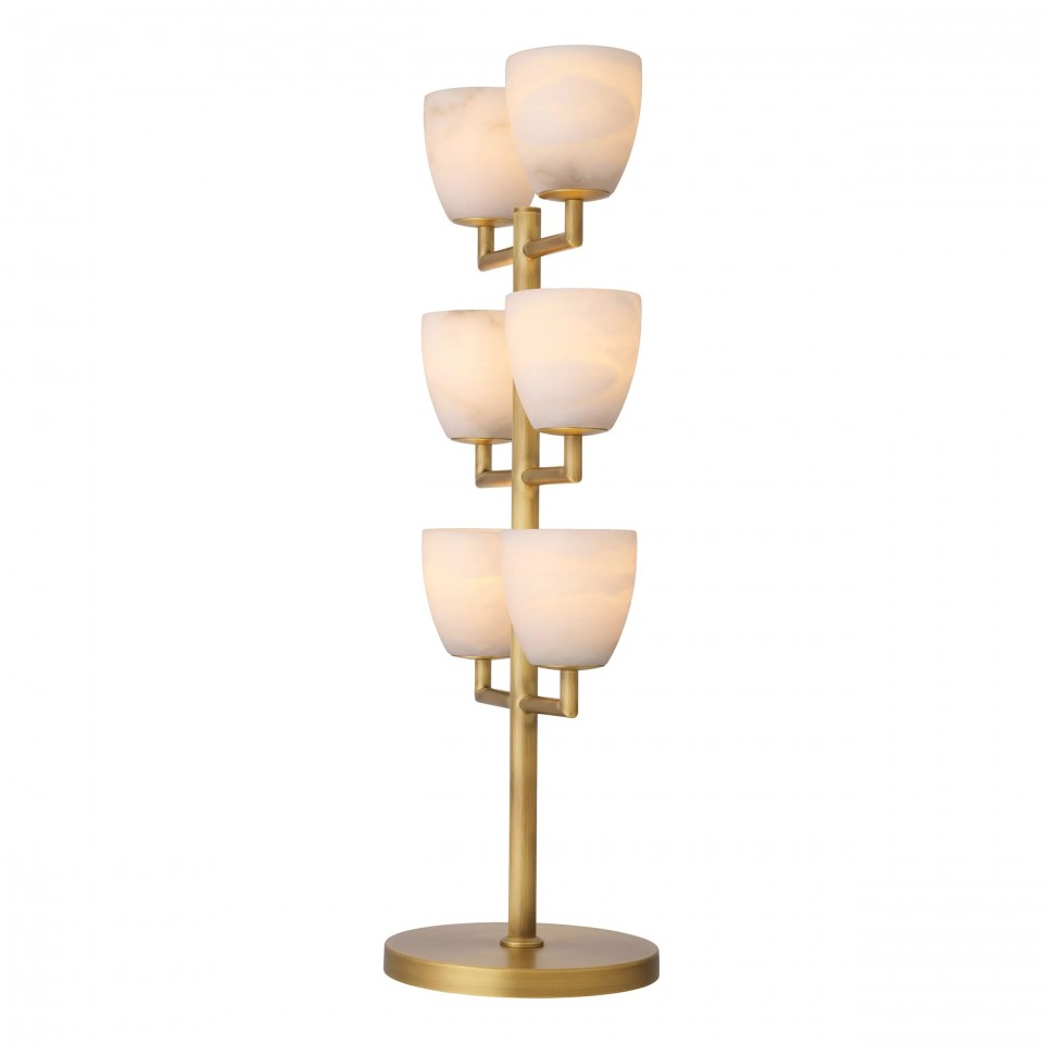 Valerius Table Lamp Brass/White 81cm