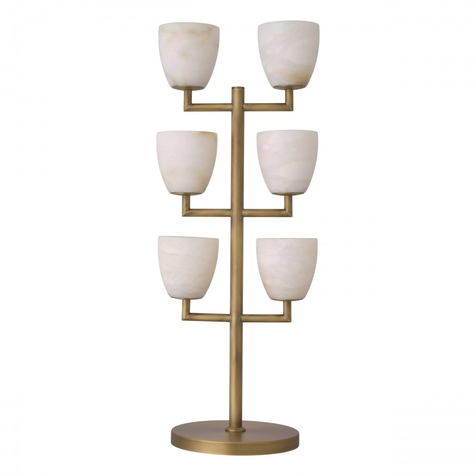 Valerius Table Lamp Brass/White 81cm