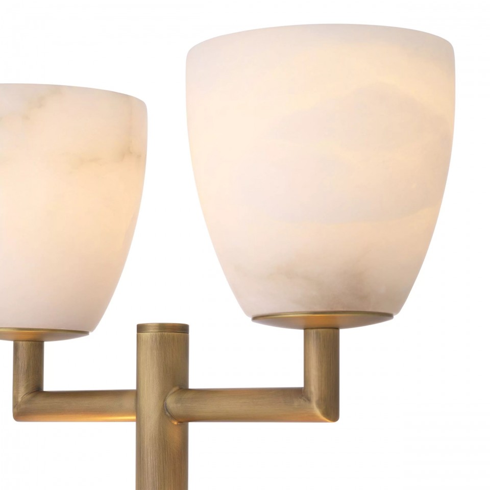 Valerius Table Lamp Brass/White 81cm