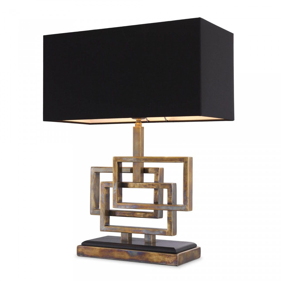 Windolf Table Lamp Vintage Brass/Black 48cm