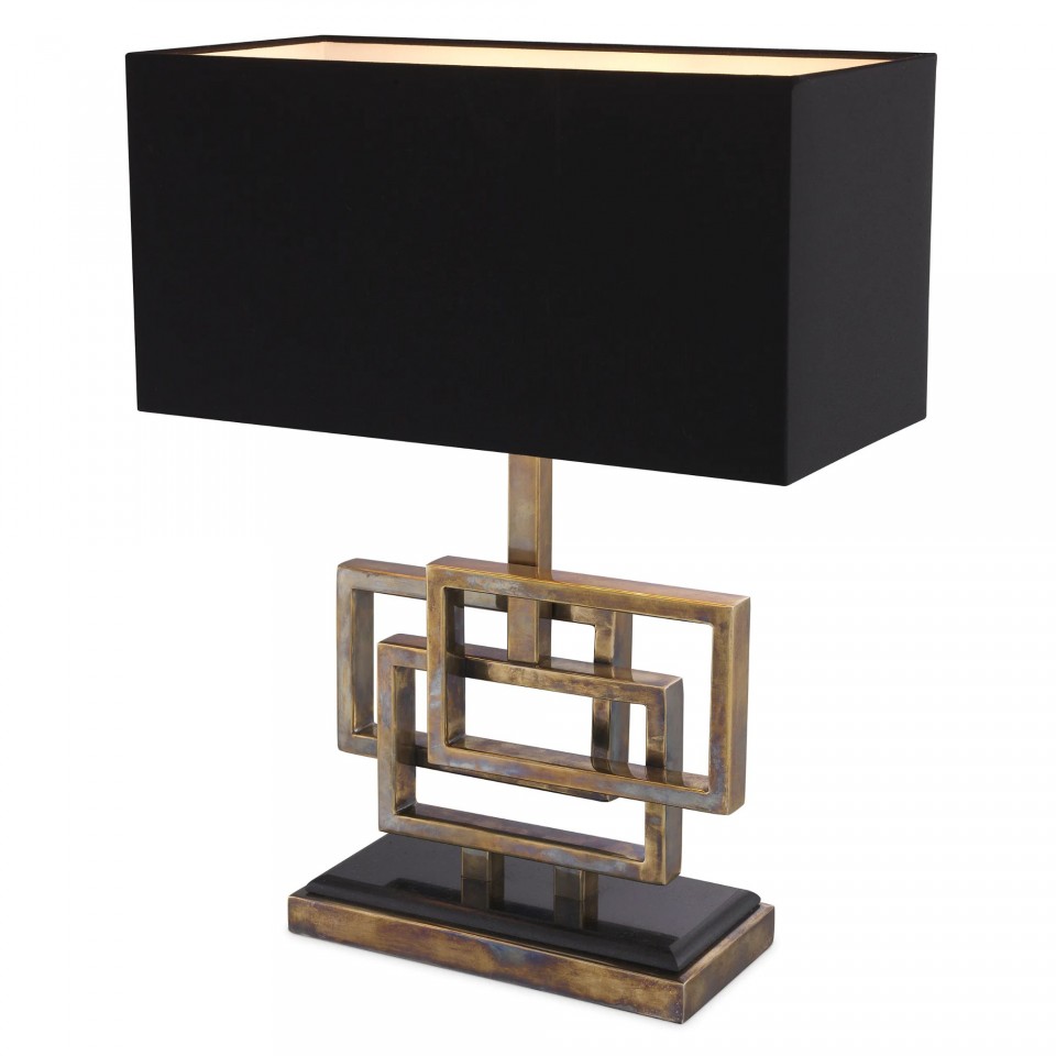 Windolf Table Lamp Vintage Brass/Black 48cm