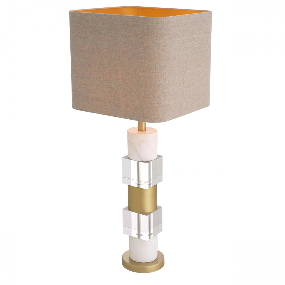 Cullingham Table Lamp Brass/Glass/Marble 87cm