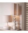 Jones Table Lamp White/Brass/Linen 64.5cm