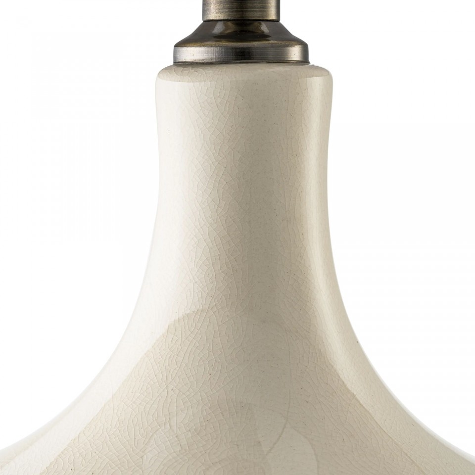 Jones Table Lamp White/Brass/Linen 64.5cm