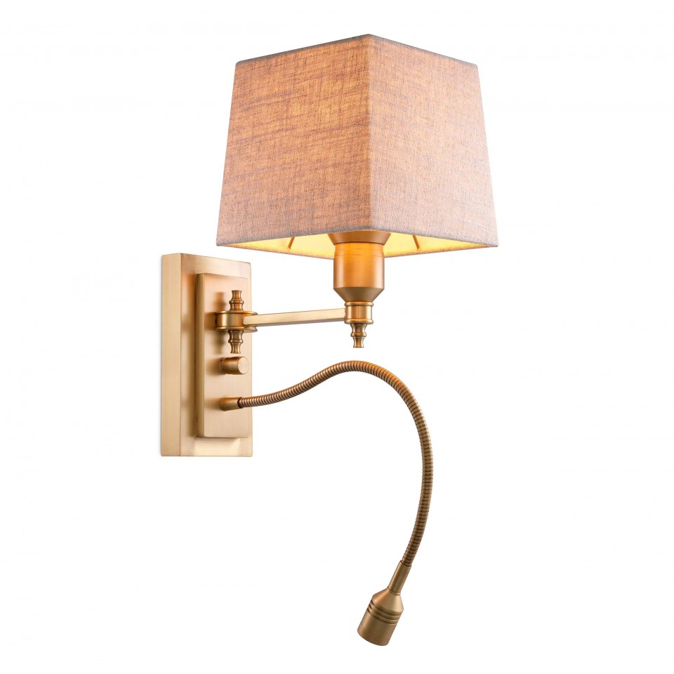 Ellington Wall Lamp Brass/Linen 30.5cm