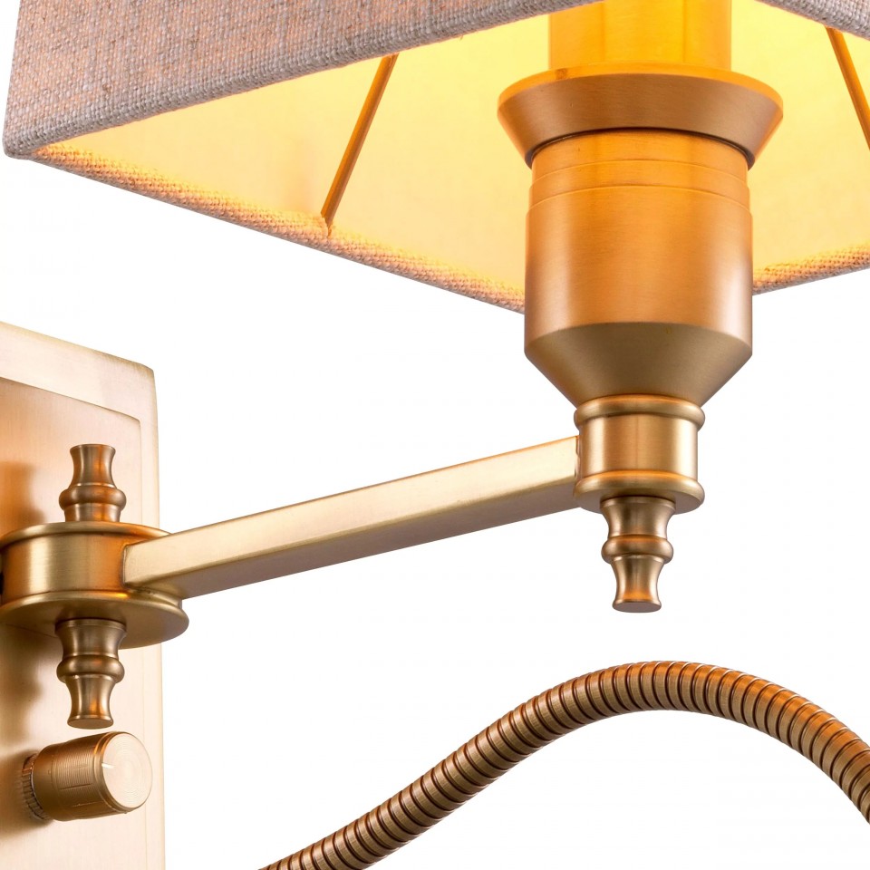 Ellington Wall Lamp Brass/Linen 30.5cm